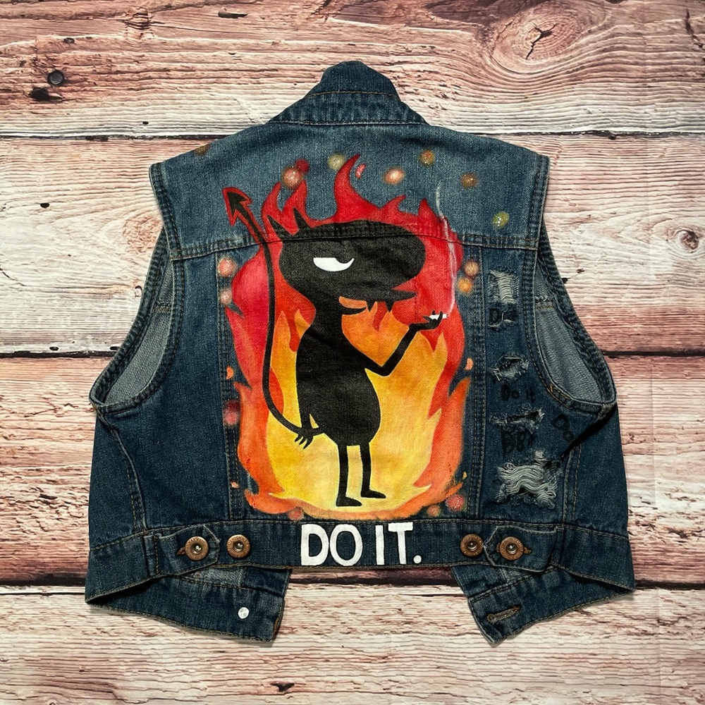 Custom denim vest “Do it”